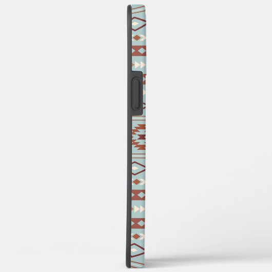 Aztec Mixed Motive Pattern Rusts Cream Blue Case-Mate iPhone Case (Achterkant / Rechts)