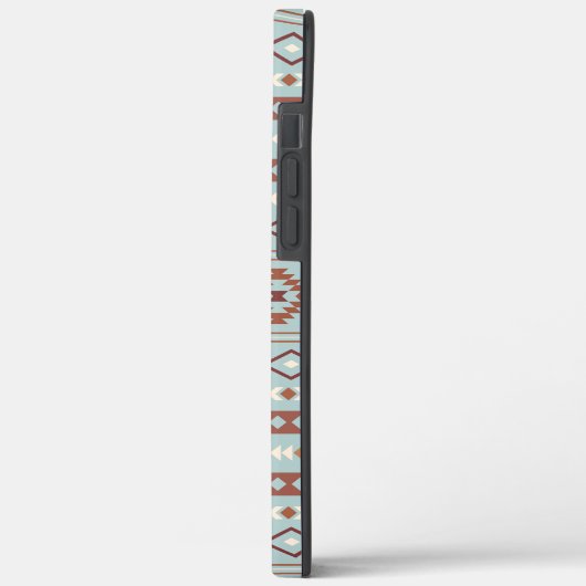 Aztec Mixed Motive Pattern Rusts Cream Blue Case-Mate iPhone Case (Achterkant / Links)