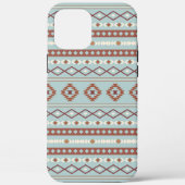 Aztec Mixed Motive Pattern Rusts Cream Blue Case-Mate iPhone Case (Achterkant)