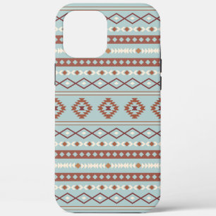 Aztec Mixed Motive Pattern Rusts Cream Blue Case-Mate iPhone Case