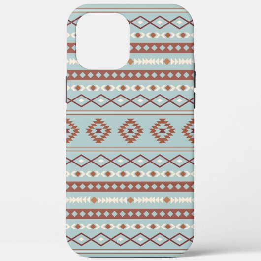 Aztec Mixed Motive Pattern Rusts Cream Blue Case-Mate iPhone Case (Achterkant)