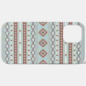 Aztec Mixed Motive Pattern Rusts Cream Blue Case-Mate iPhone Case (Achterkant (horizontaal))