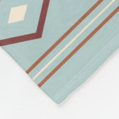 Aztec Mixed Motive Pattern Rusts Cream Blue Fleece Deken (Hoek)