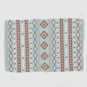 Aztec Mixed Motive Pattern Rusts Cream Blue Golfhanddoek (Horizontaal)