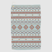 Aztec Mixed Motive Pattern Rusts Cream Blue Golfhanddoek (Voorkant)