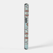 Aztec Mixed Motive Pattern Rusts Cream Blue iPhone 15 Case (Rechterkant)