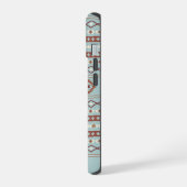 Aztec Mixed Motive Pattern Rusts Cream Blue iPhone 15 Case (Linkerkant)