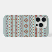 Aztec Mixed Motive Pattern Rusts Cream Blue iPhone Hoesje (Achterkant horizontaal)