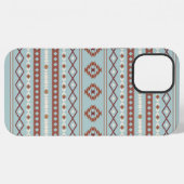 Aztec Mixed Motive Pattern Rusts Cream Blue iPhone Hoesje (Achterkant horizontaal)