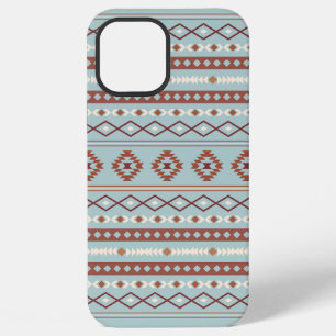 Aztec Mixed Motive Pattern Rusts Cream Blue iPhone 12 Pro Max Hoesje