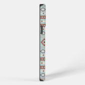Aztec Mixed Motive Pattern Rusts Cream Blue iPhone Hoesje (Rechterkant)