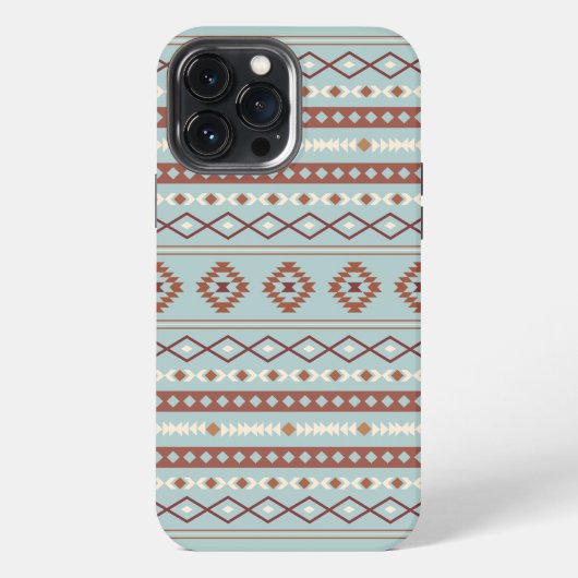 Aztec Mixed Motive Pattern Rusts Cream Blue iPhone Hoesje (Achterkant)