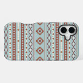 Aztec Mixed Motive Pattern Rusts Cream Blue iPhone Hoesje (Achterkant horizontaal)