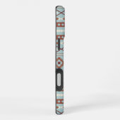 Aztec Mixed Motive Pattern Rusts Cream Blue iPhone Hoesje (Rechterkant)