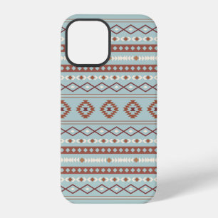 Aztec Mixed Motive Pattern Rusts Cream Blue iPhone 12 Pro Hoesje