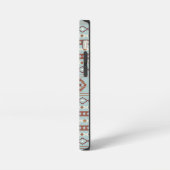 Aztec Mixed Motive Pattern Rusts Cream Blue iPhone Hoesje (Linkerkant)