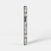 Aztec Mixed Motive Pattern Rusts Cream Blue iPhone Hoesje (Rechterkant)