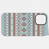 Aztec Mixed Motive Pattern Rusts Cream Blue iPhone Hoesje (Achterkant horizontaal)