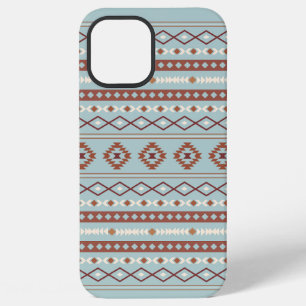 Aztec Mixed Motive Pattern Rusts Cream Blue iPhone 12 Pro Max Hoesje