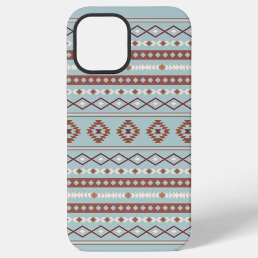 Aztec Mixed Motive Pattern Rusts Cream Blue iPhone Hoesje (Achterkant)