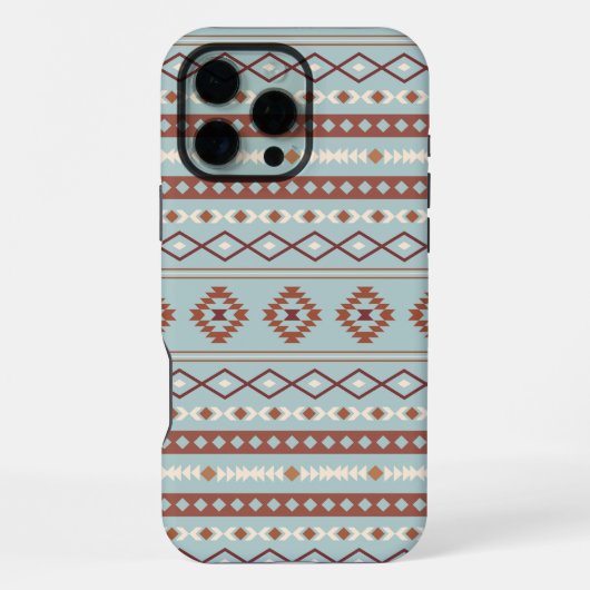 Aztec Mixed Motive Pattern Rusts Cream Blue iPhone Hoesje (Achterkant)