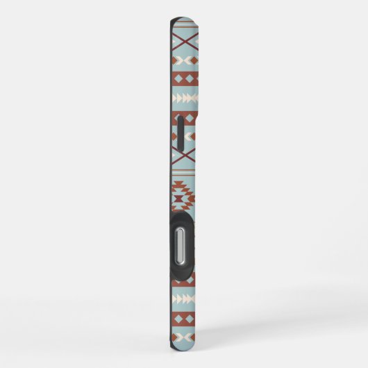 Aztec Mixed Motive Pattern Rusts Cream Blue iPhone Hoesje (Rechterkant)