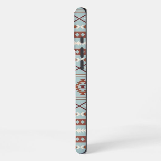 Aztec Mixed Motive Pattern Rusts Cream Blue iPhone Hoesje (Linkerkant)