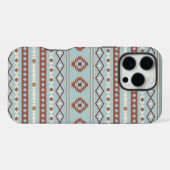 Aztec Mixed Motive Pattern Rusts Cream Blue iPhone Hoesje (Achterkant horizontaal)