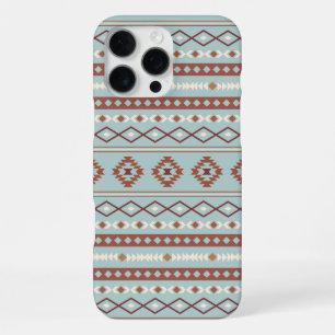 Aztec Mixed Motive Pattern Rusts Cream Blue iPhone 16 Pro Max Hoesje