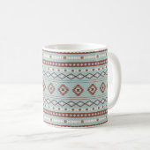 Aztec Mixed Motive Pattern Rusts Cream Blue Koffiemok (Voorkant rechts)
