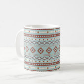 Aztec Mixed Motive Pattern Rusts Cream Blue Koffiemok (Voorkant links)