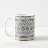 Aztec Mixed Motive Pattern Rusts Cream Blue Koffiemok (Links)