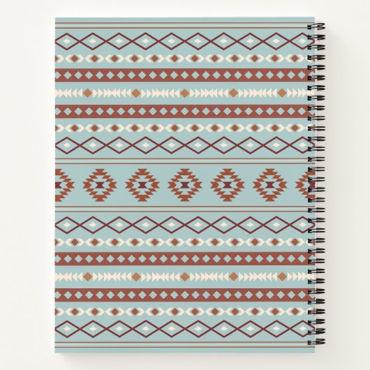 Aztec Mixed Motive Pattern Rusts Cream Blue Notitieboek (Achterkant)