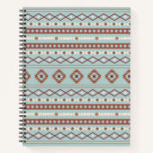 Aztec Mixed Motive Pattern Rusts Cream Blue Notitieboek (Voorkant)