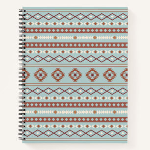 Aztec Mixed Motive Pattern Rusts Cream Blue Notitieboek