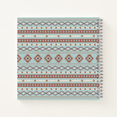 Aztec Mixed Motive Pattern Rusts Cream Blue Notitieboek (Achterkant)