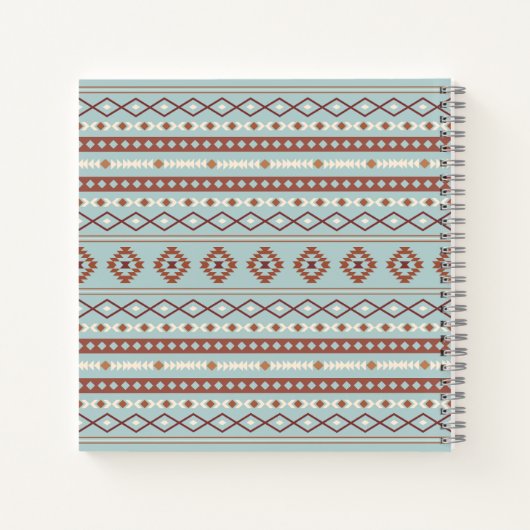 Aztec Mixed Motive Pattern Rusts Cream Blue Notitieboek (Achterkant)