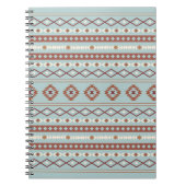 Aztec Mixed Motive Pattern Rusts Cream Blue Notitieboek (Voorkant)