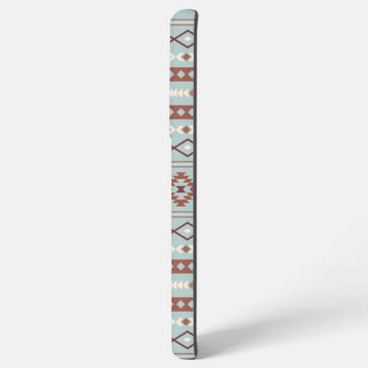 Aztec Mixed Motive Pattern Rusts Cream Blue Samsung Galaxy Hoesje (Achterkant horizontaal)