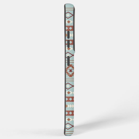 Aztec Mixed Motive Pattern Rusts Cream Blue Samsung Galaxy Hoesje (Rechterkant)
