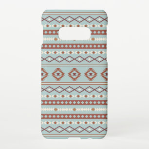 Aztec Mixed Motive Pattern Rusts Cream Blue Samsung Galaxy S10E Hoesje