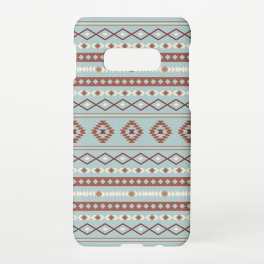 Aztec Mixed Motive Pattern Rusts Cream Blue Samsung Galaxy Hoesje (Achterkant)