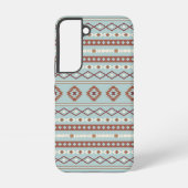 Aztec Mixed Motive Pattern Rusts Cream Blue Samsung Galaxy Hoesje (Achterkant)