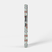 Aztec Mixed Motive Pattern Rusts Cream Blue Samsung Galaxy Hoesje (Rechterkant)