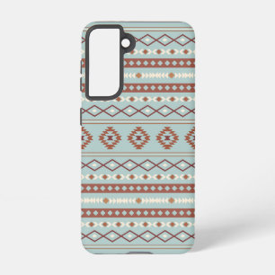 Aztec Mixed Motive Pattern Rusts Cream Blue Samsung Galaxy Hoesje