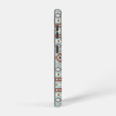 Aztec Mixed Motive Pattern Rusts Cream Blue Samsung Galaxy Hoesje (Rechterkant)