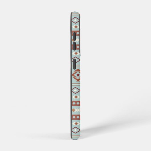 Aztec Mixed Motive Pattern Rusts Cream Blue Samsung Galaxy Hoesje (Rechterkant)