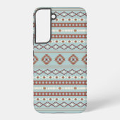 Aztec Mixed Motive Pattern Rusts Cream Blue Samsung Galaxy Hoesje (Achterkant)
