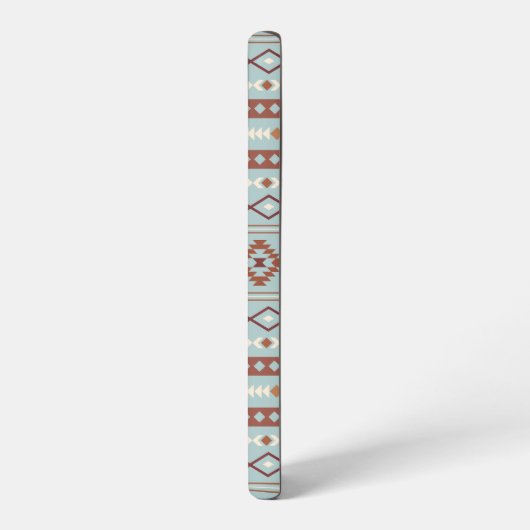 Aztec Mixed Motive Pattern Rusts Cream Blue Samsung Galaxy Hoesje (Linkerkant)