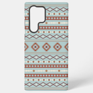 Aztec Mixed Motive Pattern Rusts Cream Blue Samsung Galaxy Hoesje